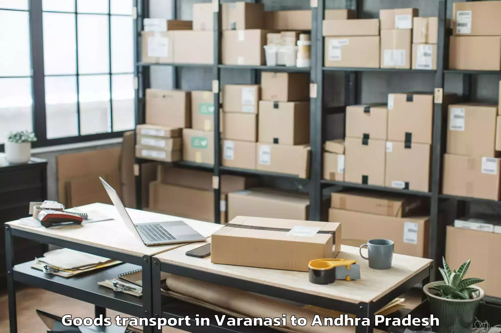 Top Varanasi to Munagapaka Goods Transport Available